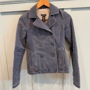 Abercrombie & Fitch Gray Jacket with Fuzzy Fleecy Lining - women's size